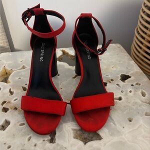 Call It Spring Bold Red Heeled Sandals